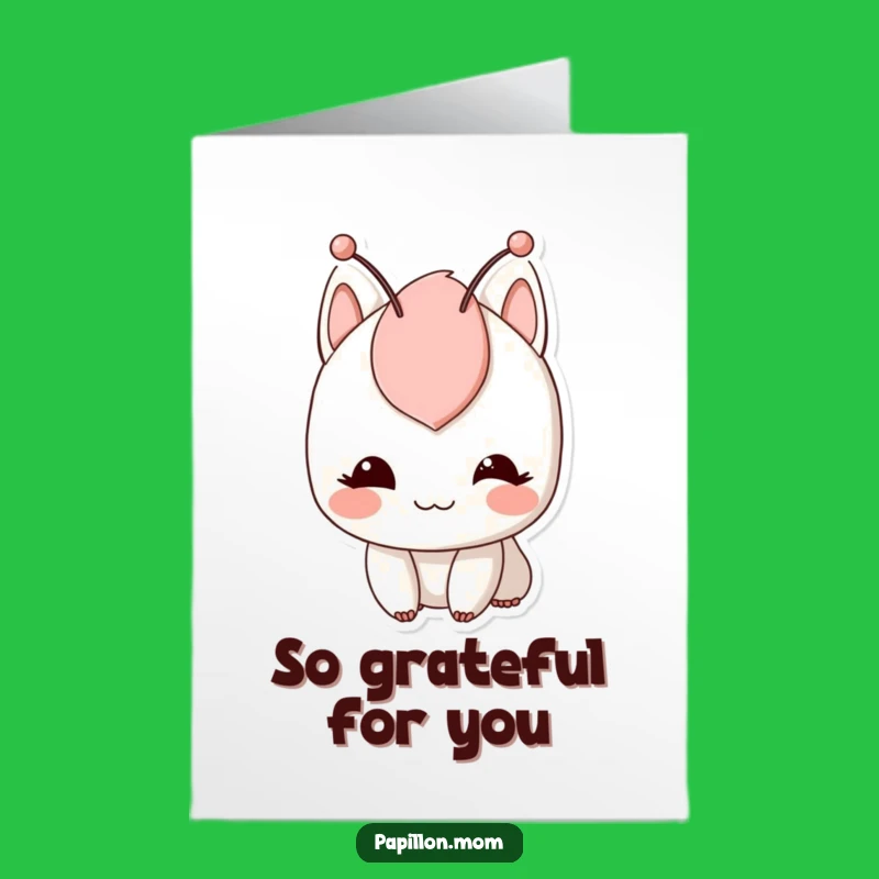 Free Printable Thank You Card: Twitching Antennae Character, Funny Downloadable for Expressing Gratitude