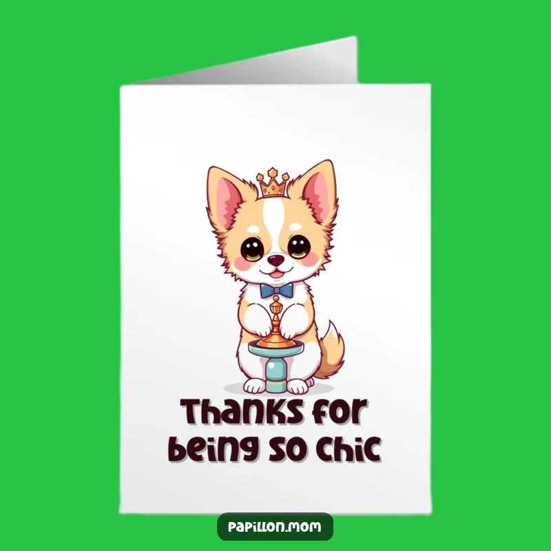 Free Printable Thank You Card: Stylish Papillon Dog Accessory Gratitude Downloadable