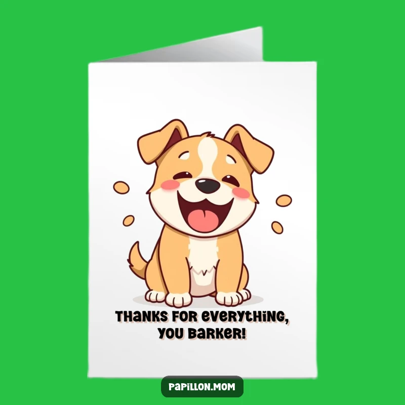 Free Printable Thank You Card: Happy Barking Dog - Whimsical Downloadable Gift