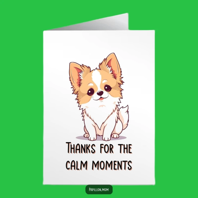Free Printable Thank You Card: Peaceful Kawaii Papillon Dog - Gentle Gratitude