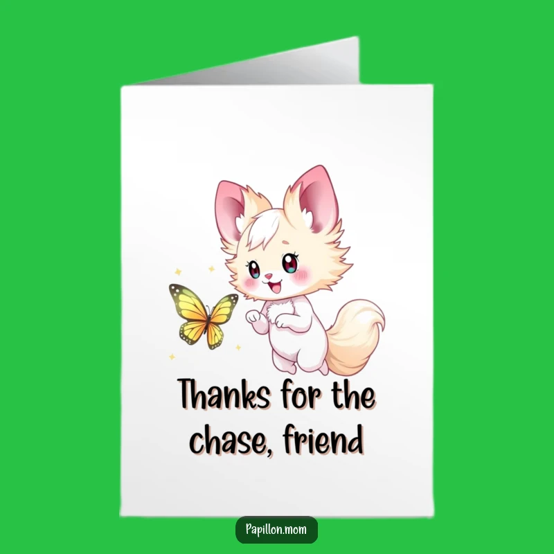 Free Printable Papillon Lady Thank You Card: Playful Downloadable Gift