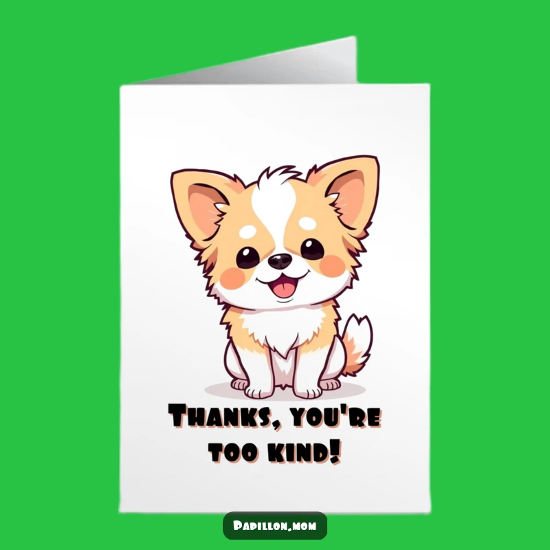 Free Printable Thank You Card Funny Papillon Dog Curtsy - Downloadable Gift