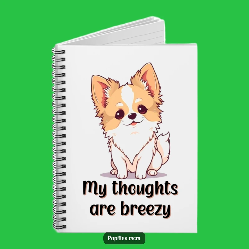 Funny Kawaii Papillon Dog Notebook: Serene Breeze Journal Gift!