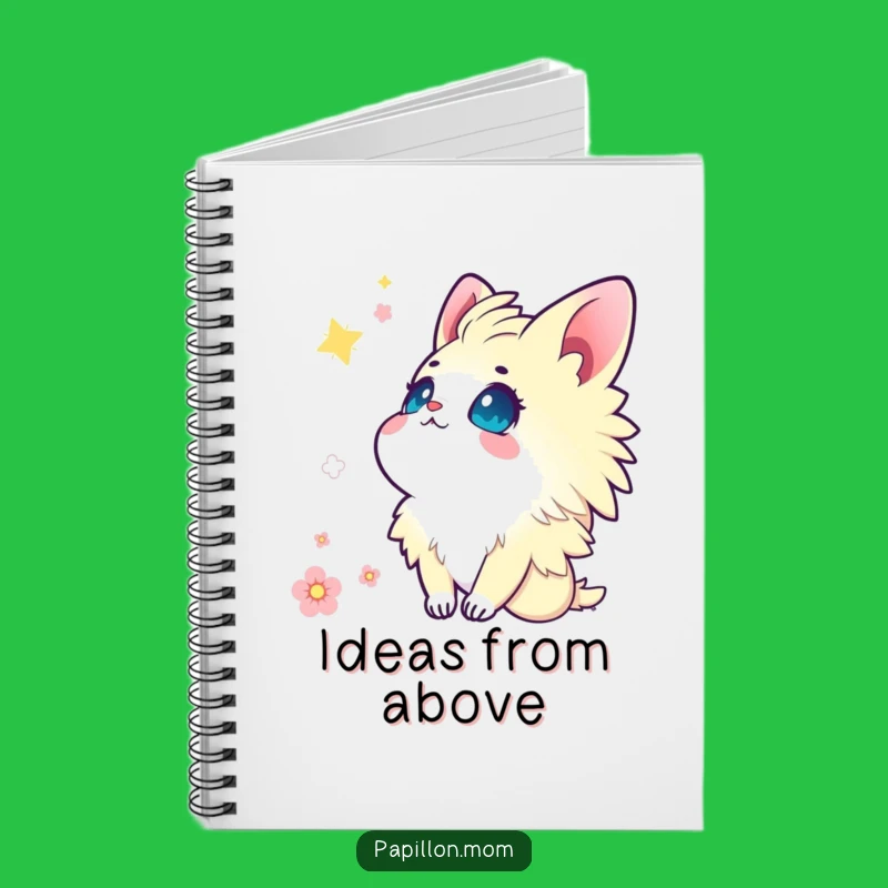 Funny Kawaii Papillon Notebook: Wonder-filled gaze, perfect for thoughts, a funny gift.