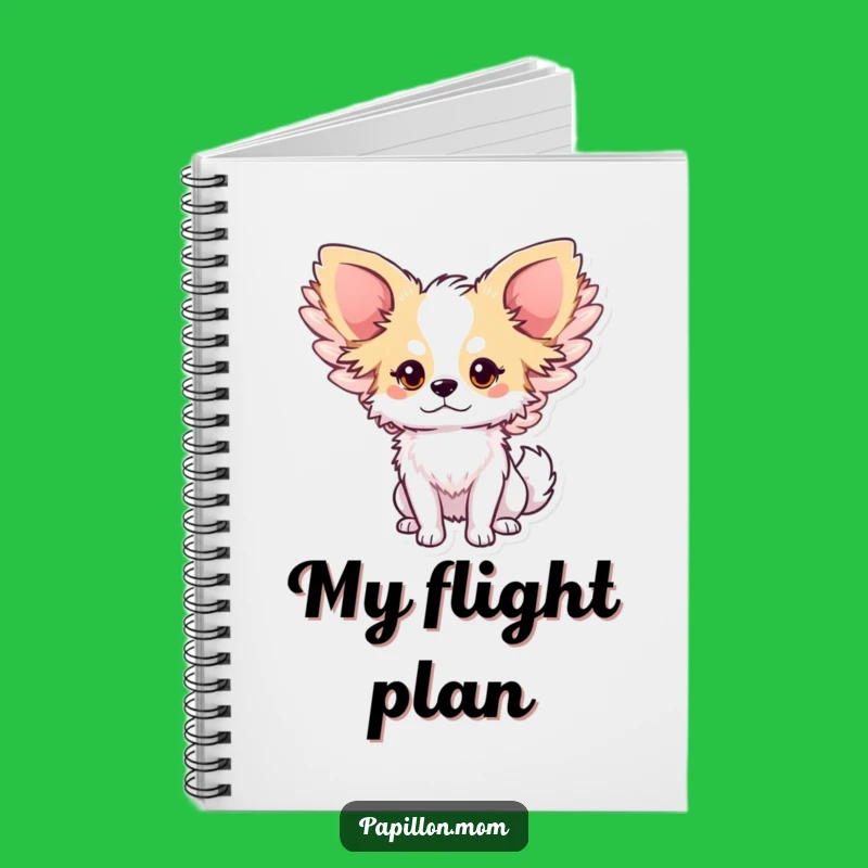 Funny Papillon Angel Wings Notebook - Dreamy Dog Journal Gift