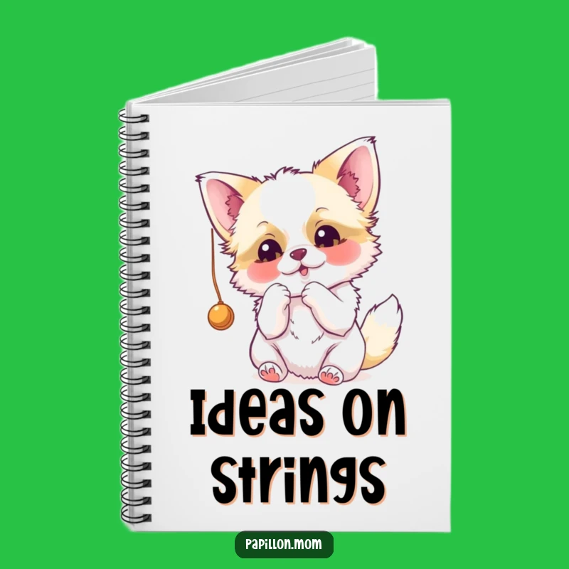 Funny Papillon Batting String Notebook - Jot Down Ideas with Joy!