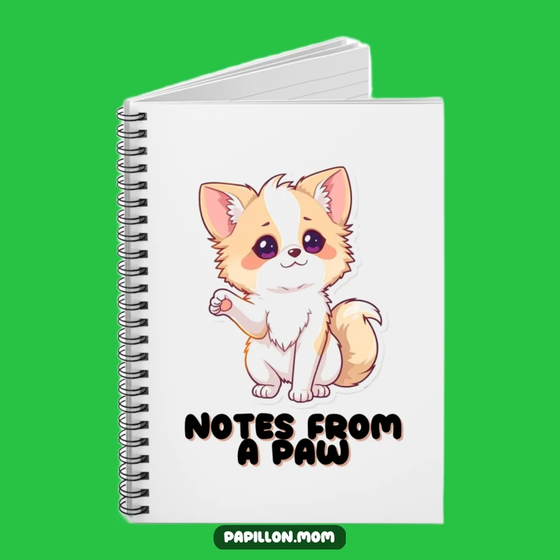 Funny Papillon Paw Notebook: Cute Dog Lady Journal, Perfect Friendly Gift!