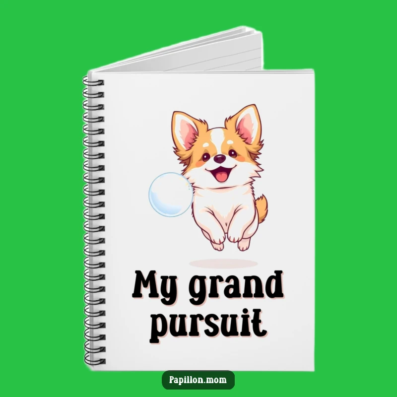 Funny Papillon Dog Bubble Notebook - Jot Down Happy Thoughts