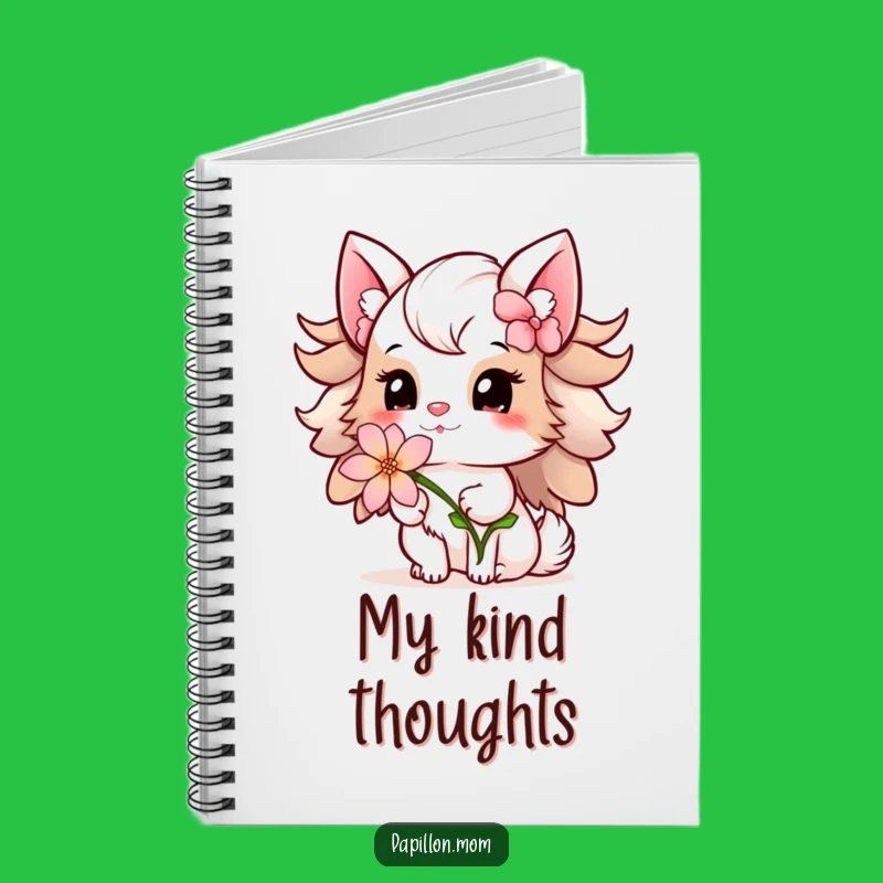 Funny Papillon Lady Notebook: Flower Offering – Jot Down Kind Thoughts!