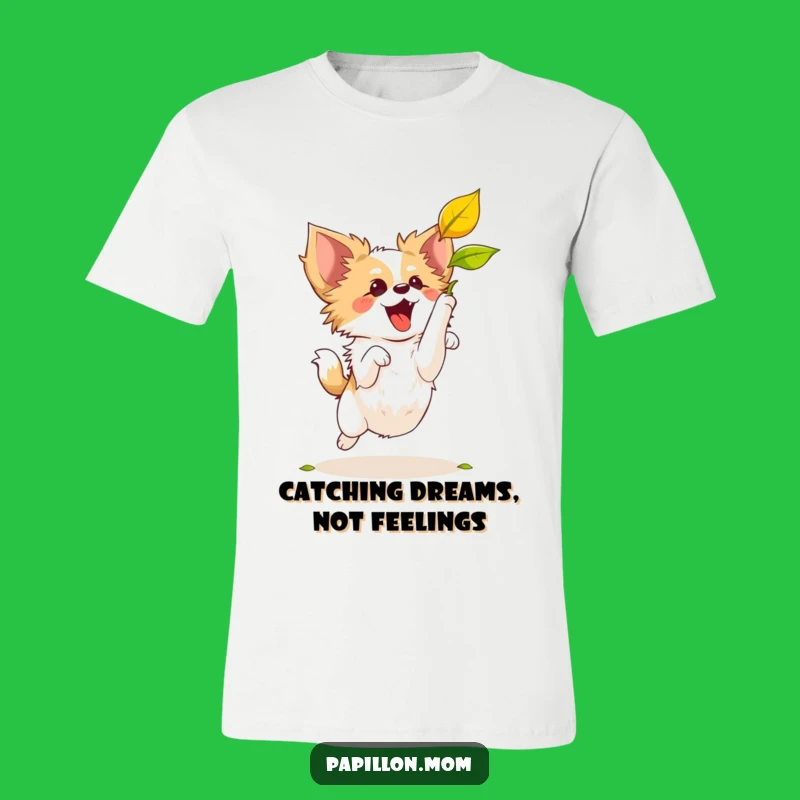 Funny Papillon Dog Leaf Catching T-Shirt: A Hilarious Gift for Energetic Pups!