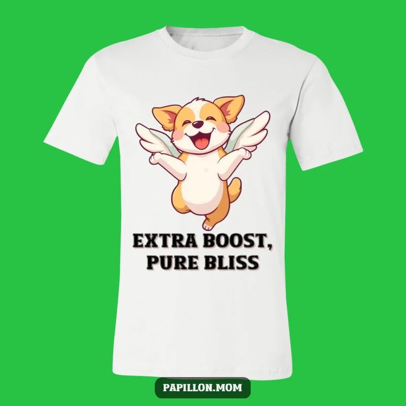 Funny Joyful Dog T-Shirt: Leaping With Wings, Fantastic Funny Gift!