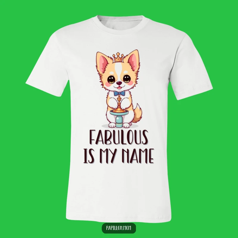 Funny Kawaii Papillon Dog T-Shirt, Elegant Accessory Bichon Tee, Gift Idea