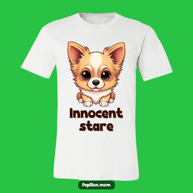 Funny Papillon Sweet Gaze T-Shirt - Adorable Funny Gift for Dog Owners