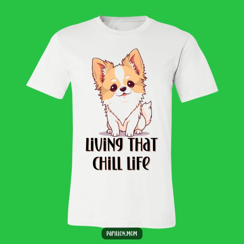 Funny Kawaii Papillon Dog T-Shirt: Serene Breeze Vibe Gift!