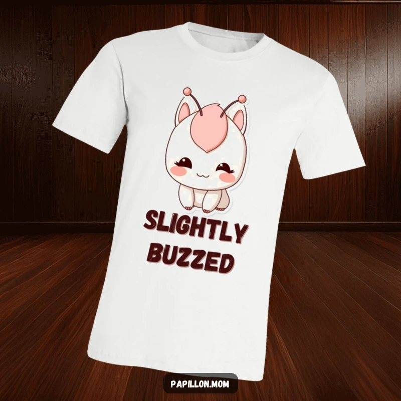 Funny t-shirt depicting a character with a gentle smile and antennae that appear to be twitching with excitement or thought.