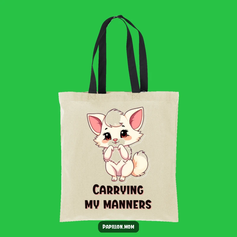 Funny Papillon Bow Tote Bag: Graceful Dog Lady Carryall, Perfect Stylish Gift!