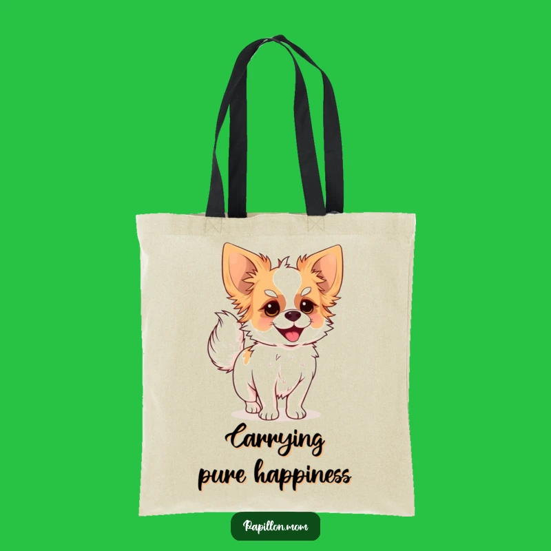 Funny Papillon Dog Tail Wag Tote Bag - Carry Your Joy On The Go