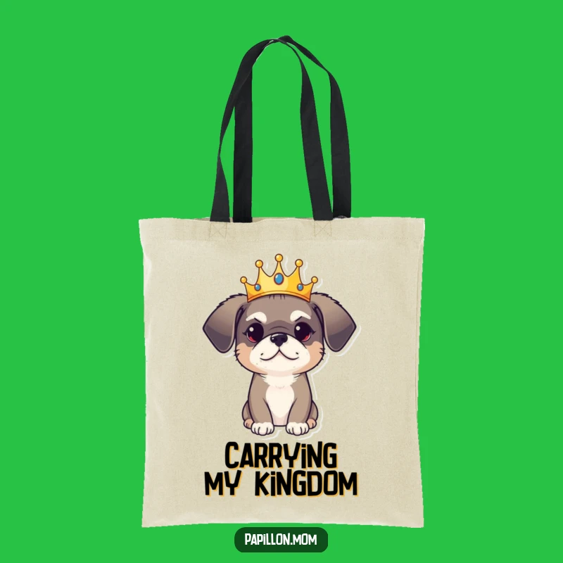 Funny Dog Crown Tote Bag: Carry Your Crown, Charming Funny Gift