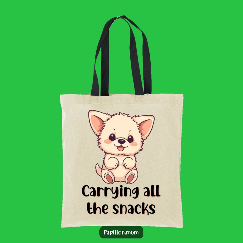 Funny Fluffy Dog Tote Bag: Stylish Large-Eared Pup Fluttering Paws, Great Funny Gift!