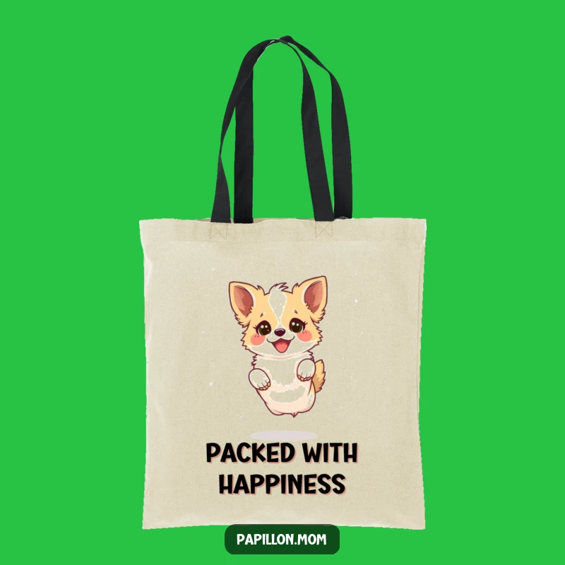 Funny Kawaii Papillon Dog Tote Bag: Carry Your Joyful Spirit!
