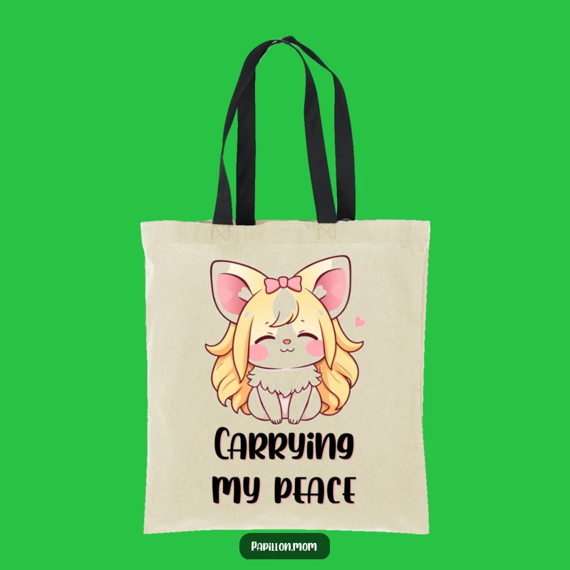 Funny Kawaii Papillon Lady Tote: Carry Your Happy Sighs Everywhere