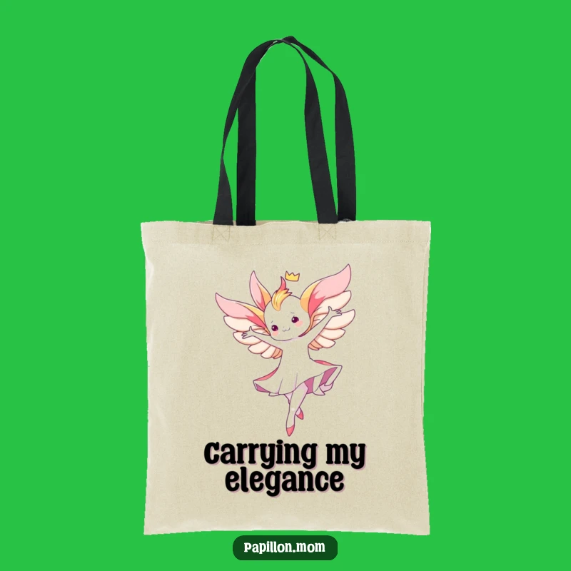 Funny Kawaii Papillon Twirl Tote Bag: Graceful style, chic and practical funny gift.
