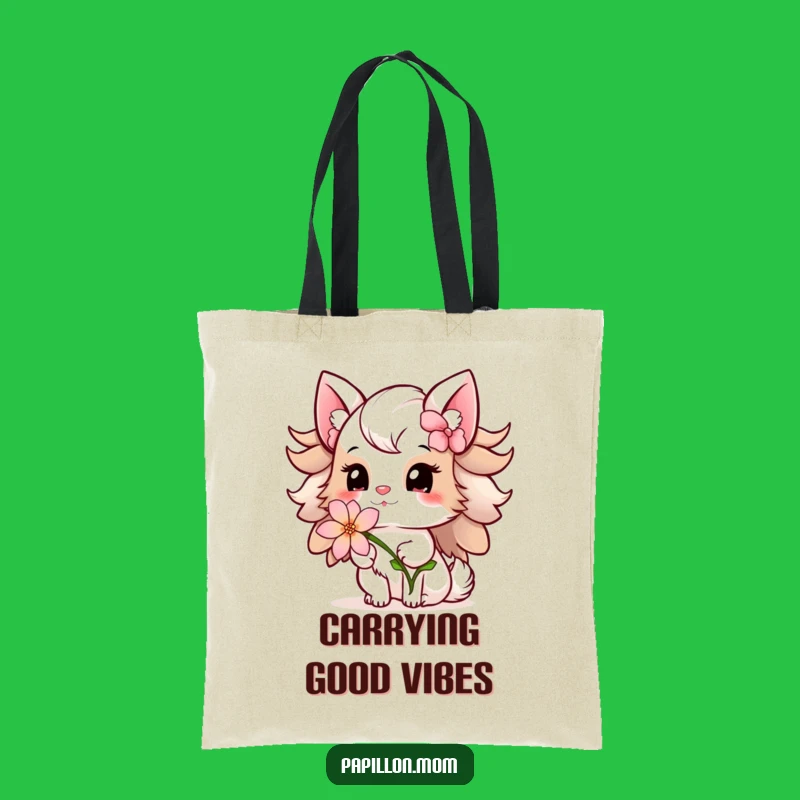 Funny Papillon Lady Tote Bag: Flower Offering – Carry Sweetness!