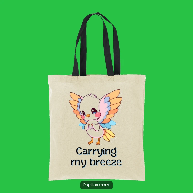 Funny Papillon Tote Bag: Stylish Fanning Dog with Wings, Practical Funny Gift